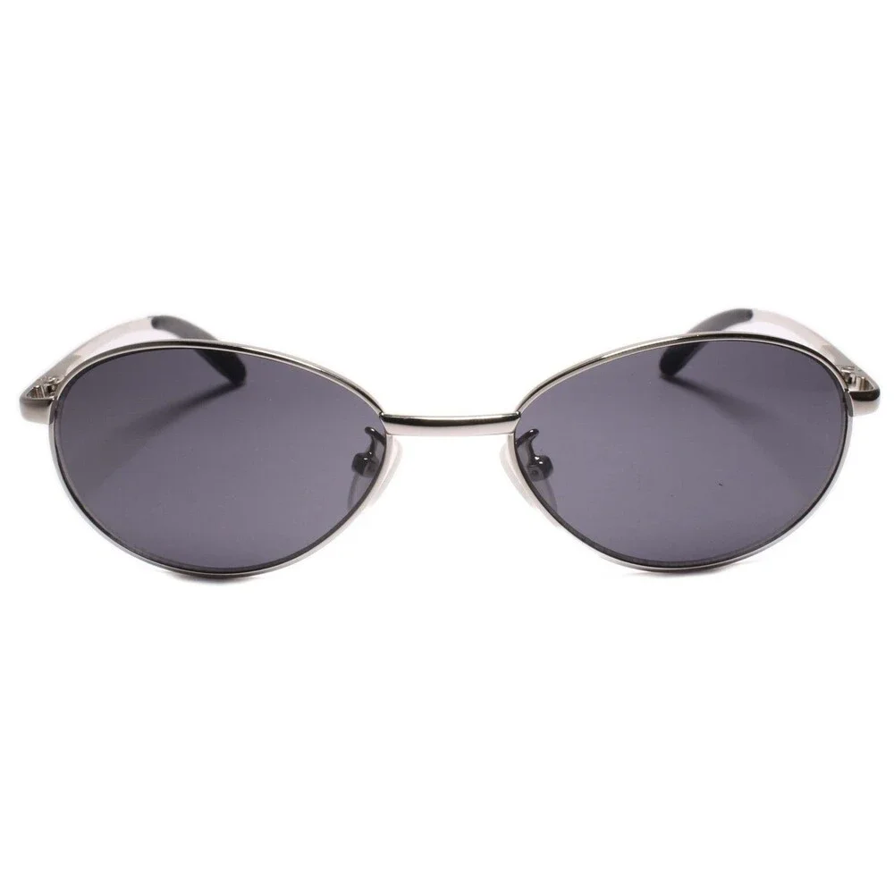 Men's Genuine Vintage 70s 80s Deadstock Sporty Wrap Oval Sunglasses Silver Frame